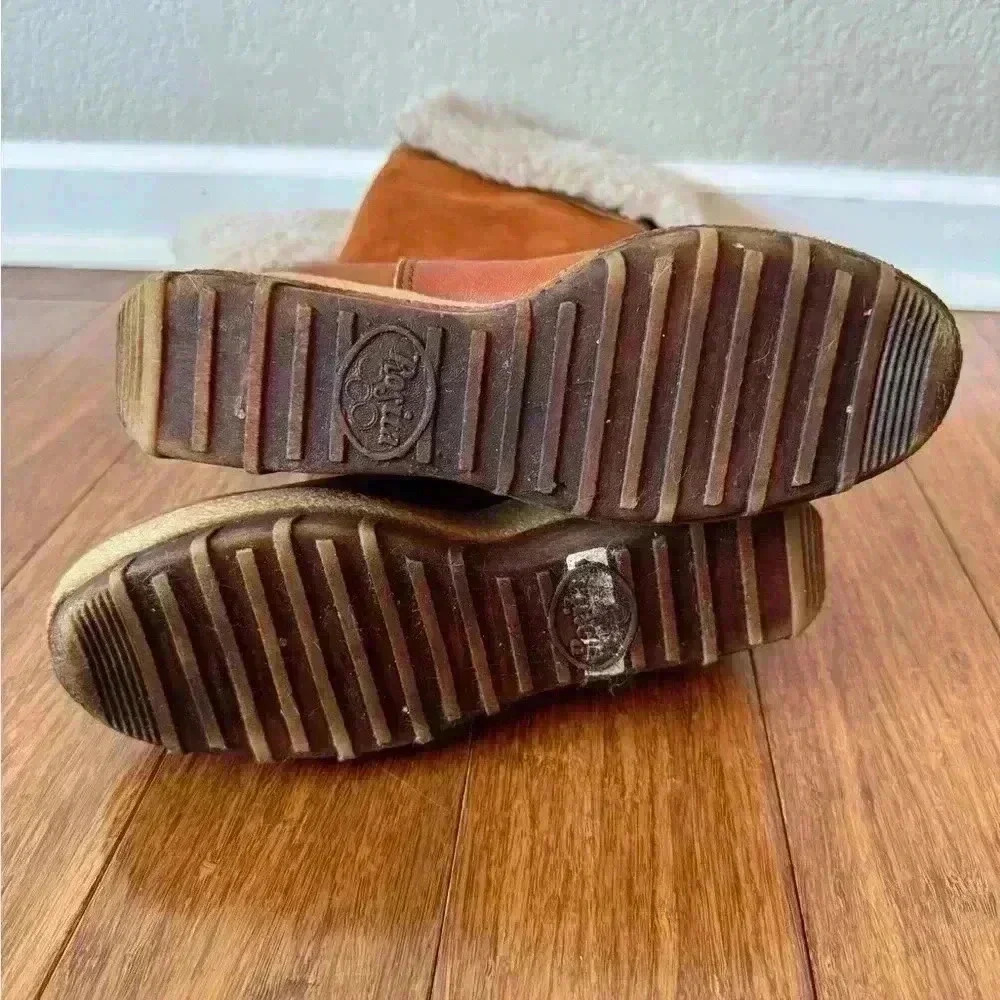 SOLD⚫️Vintage Rosita Shearling Suede Leather High Wedge Boots Women’s Size 6.5 M - Picture 11 of 11